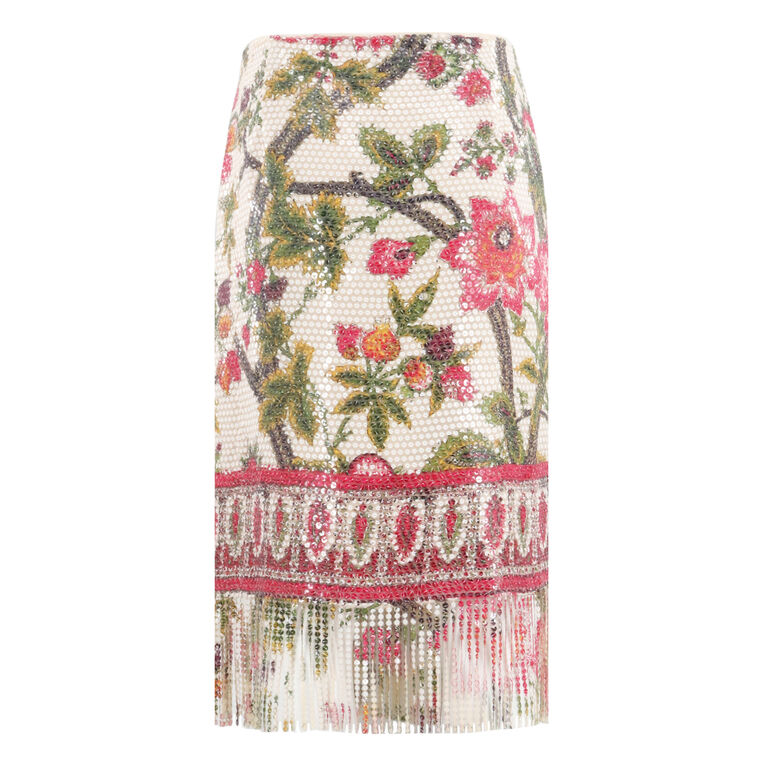 Vivienne Floral Sequin Midi Skirt image number null
