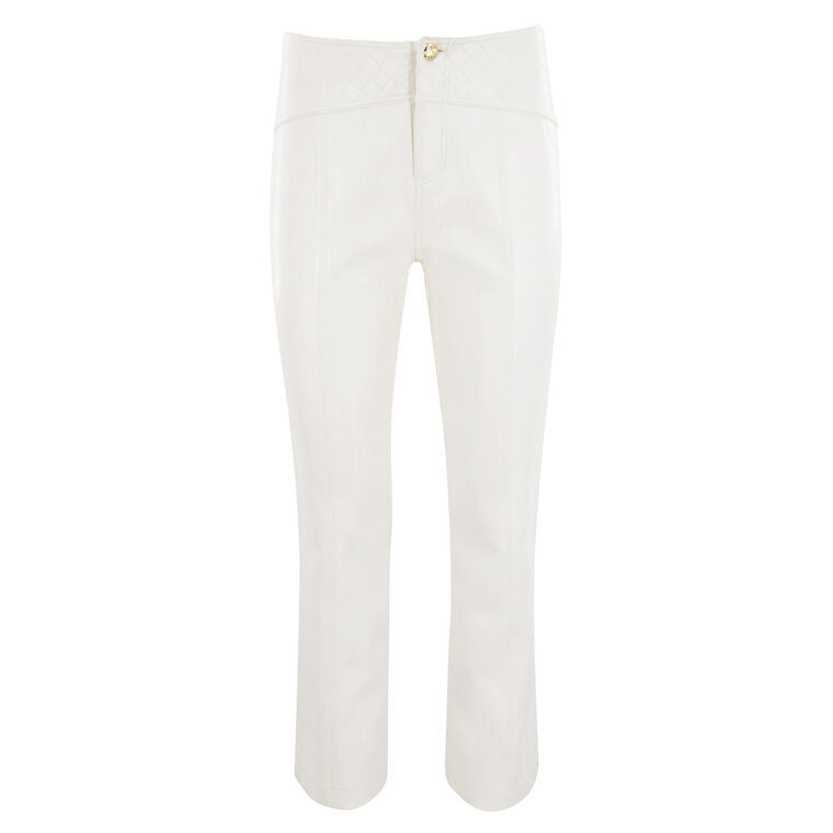 Loren Cropped Vegan Leather Quilted Pant image number null