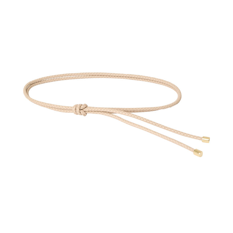 Libby Braided Tie Leather Wrap Belt image number null