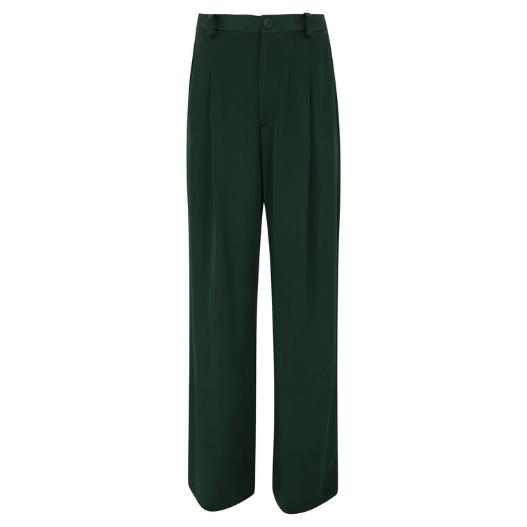 Pleated Doubleface Satin Relaxed Pant image number null