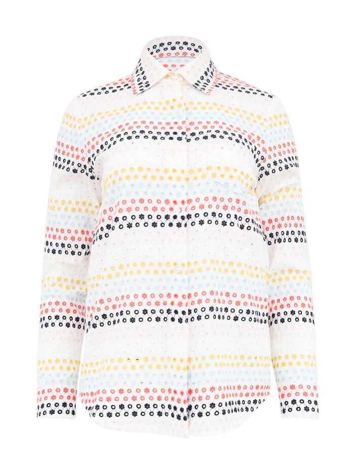 Sunset Eyelet Boyfriend Shirt image number null