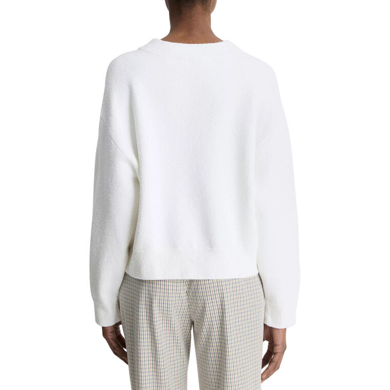 Structured Cotton-Blend Boucle Crew Neck Sweater image number null