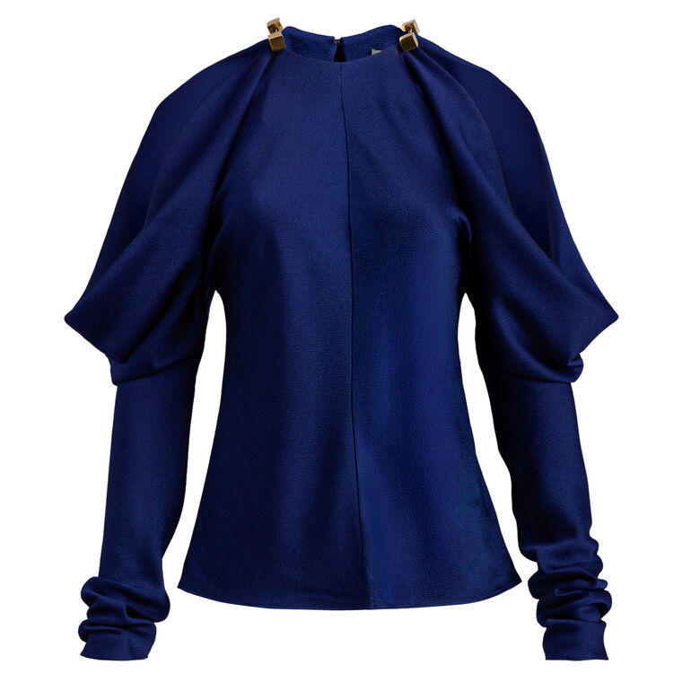 Kina Long Sleeve Blouse With Shoulder Cutouts image number null