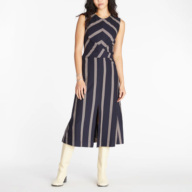 Theo Striped Midi Dress image number null
