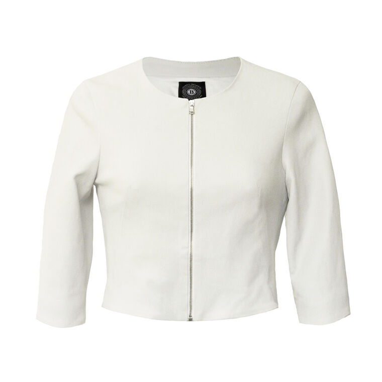 Cropped Leather Cardigan Jacket image number null
