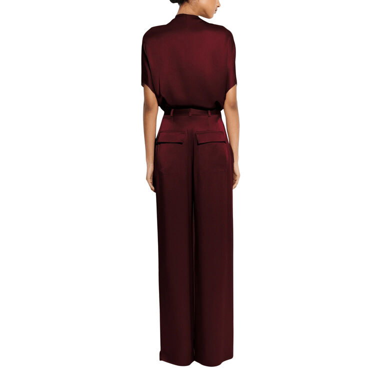 Satin Relaxed Pleated Pant image number null