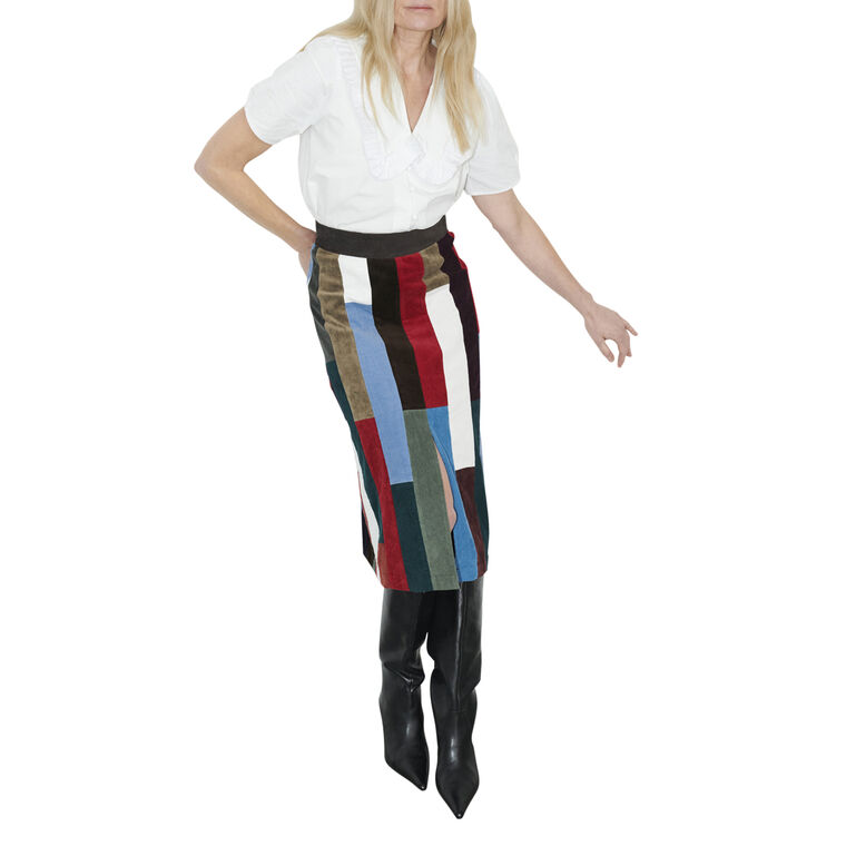 Gaby Patchwork Midi Skirt image number null