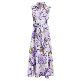 Sleeveless Printed Lace A-Line Dress