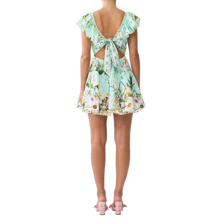 Tiered Short Dress With Neck Frill image number null