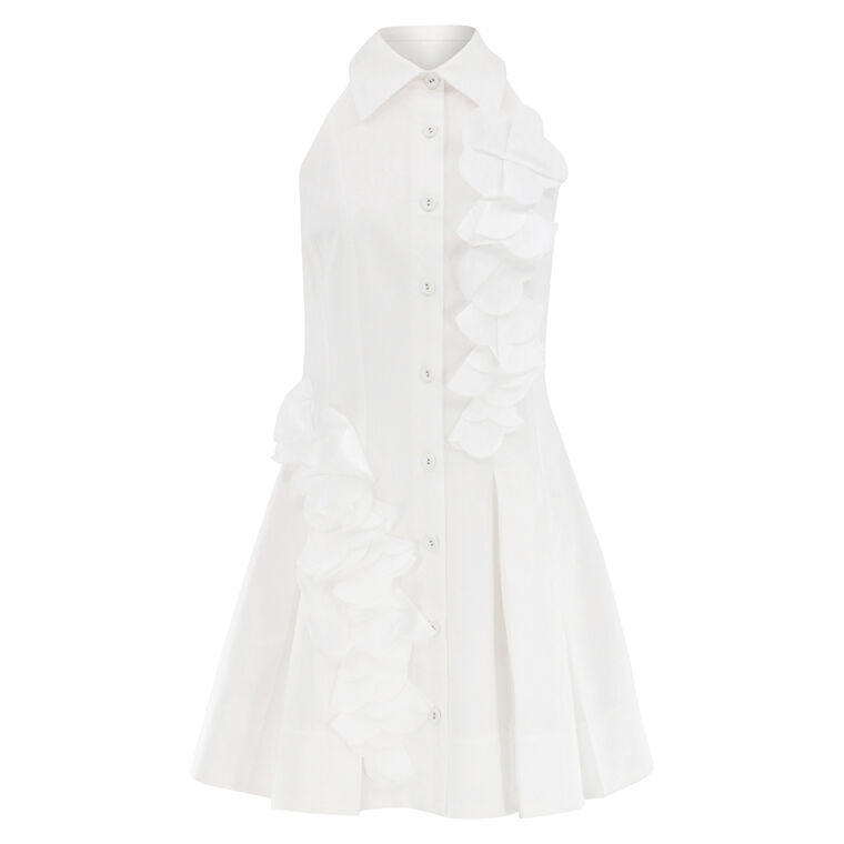 Donna Sleeveless Cotton Embellished Mini Dress image number null