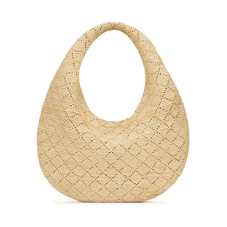 Icare Hobo Bag In Raffia Crochet image number null