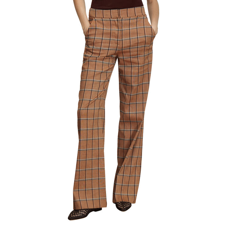 Tonelli Plaid High-Rise Wide-Leg Pant image number null