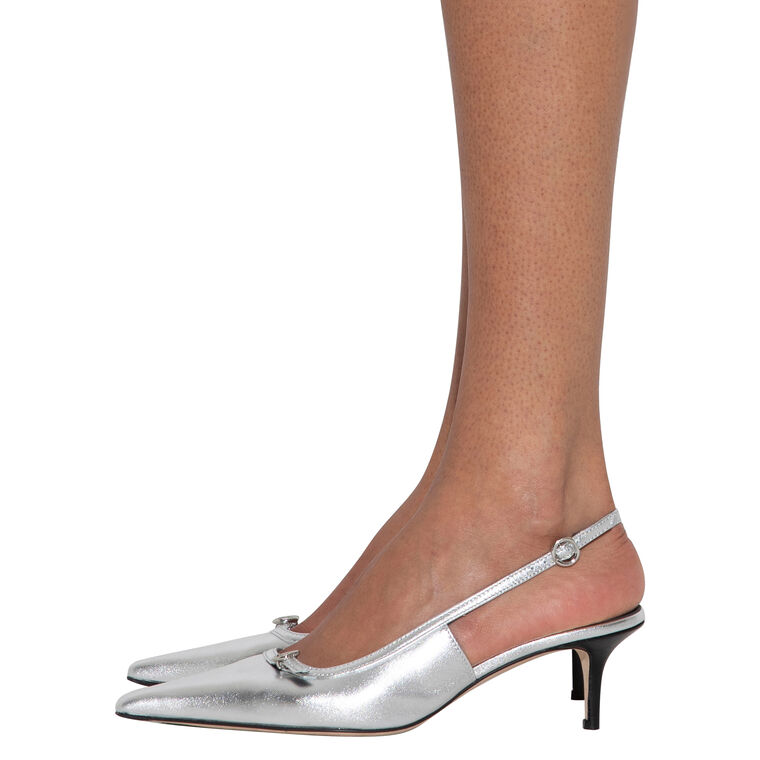 Saba Leather Pointed Toe Slingback Pump image number null