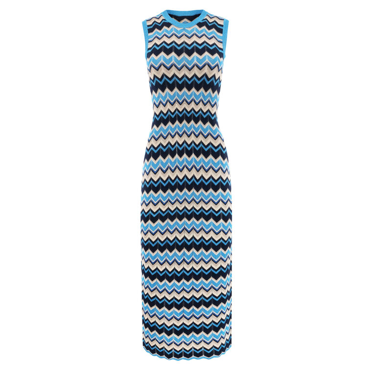 Declan Metallic Knit Sleeveless Midi Dress image number null
