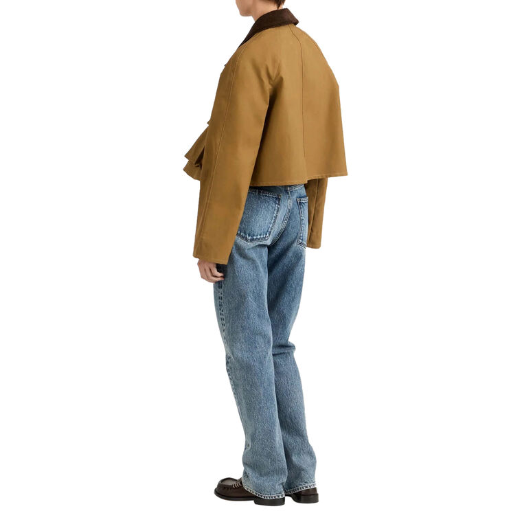 Cropped Contrast Collar Barn Jacket image number null