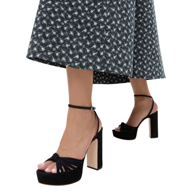 Rivka 120mm Suede Platform Knot Sandal image number null