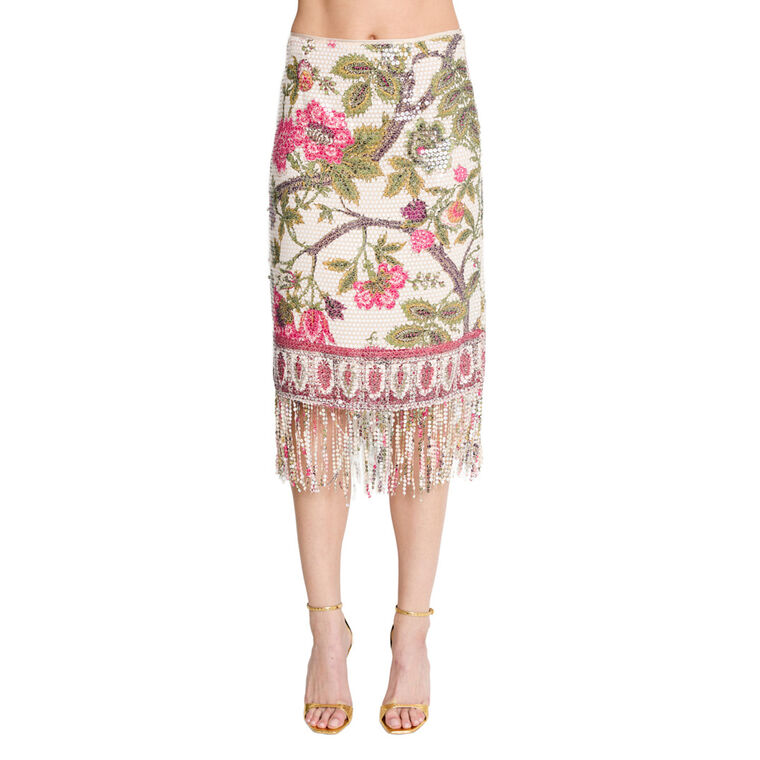 Vivienne Floral Sequin Midi Skirt image number null