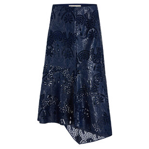 Casey Eyelet Vegan Leather Midi Skirt