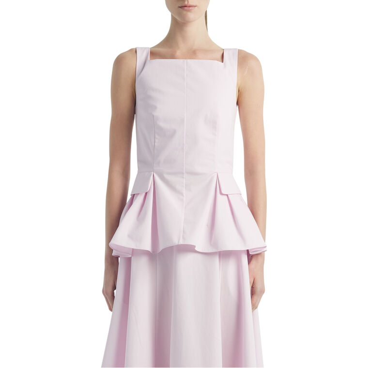Soleil Sleeveless Peplum Top In Cotton Poplin image number null