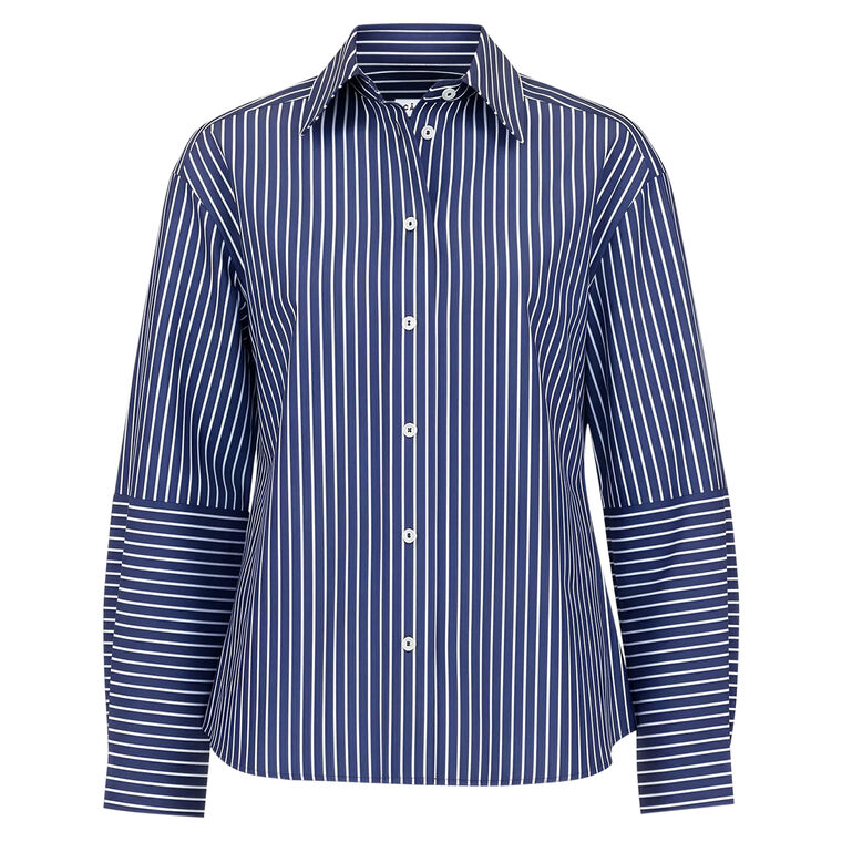 Aure Lantern Sleeve Button Down Blouse image number null