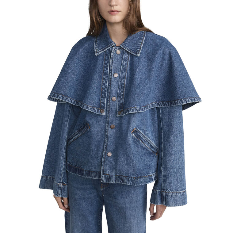 The Denim Cape Jacket image number null