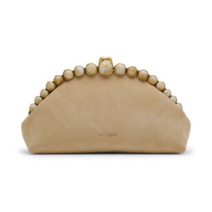 Una Beaded Leather Clutch