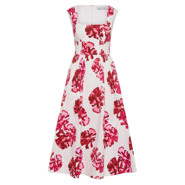 Sleeveless Damask Rose Midi Dress image number null