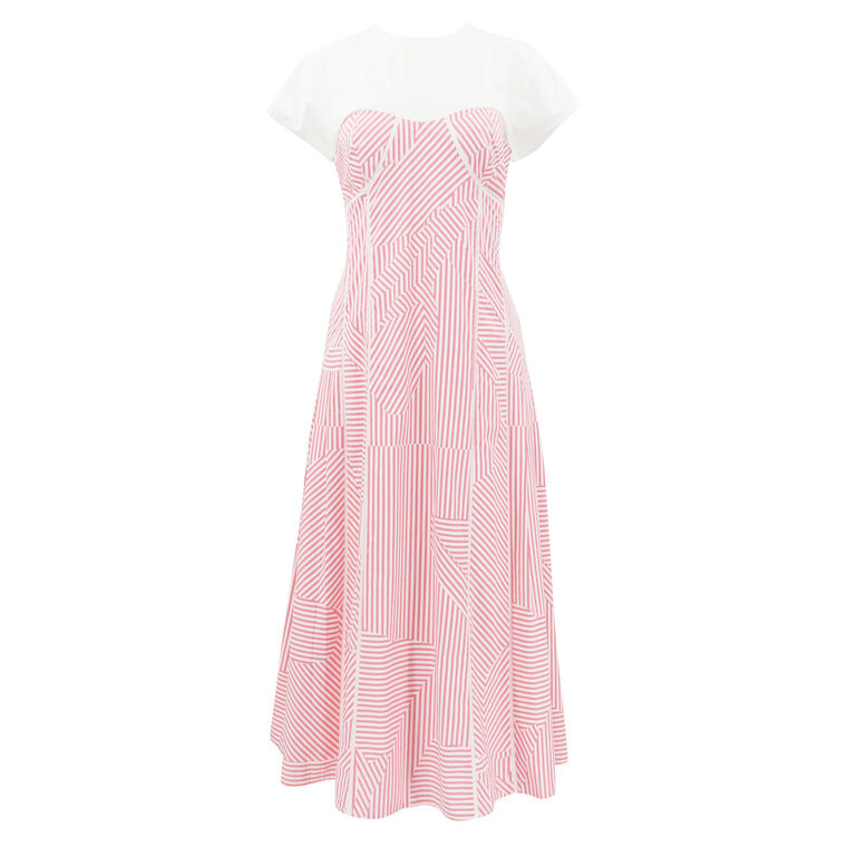 Stripes On Me A-Line Cotton Midi Dress image number null