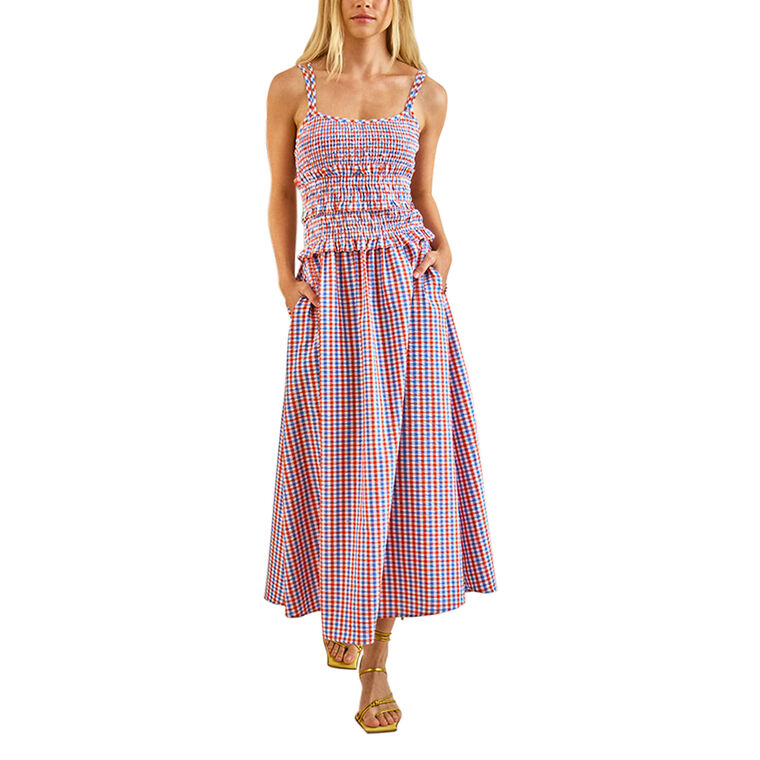 Francie Sleeveless Gingham Midi Dress image number null