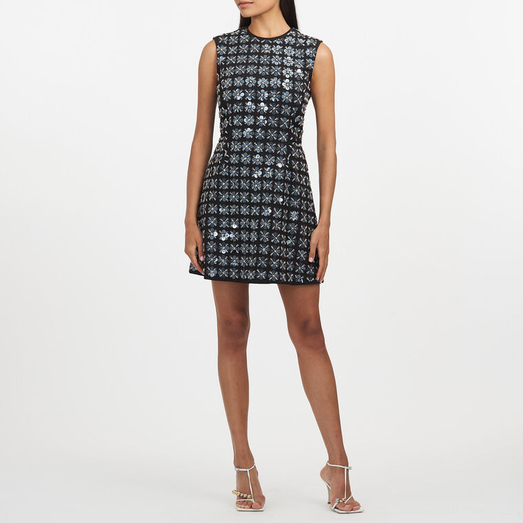 Abigail Flower Sequin Mini Dress image number null