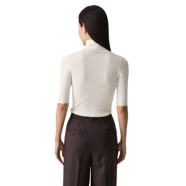 Leenda Solid Regal Wool Short Sleeve Turtleneck image number null