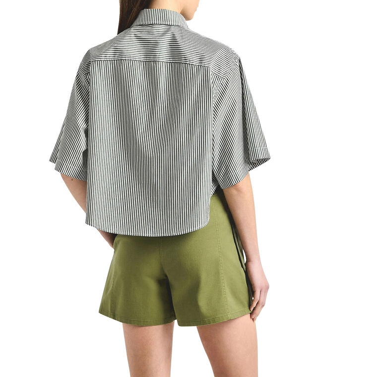 Ember Short Sleeve Cropped Button Front Shirt image number null