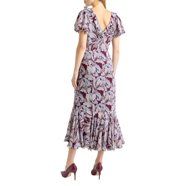 Clio Multi Tulip Short Sleeve Midi Dress image number null