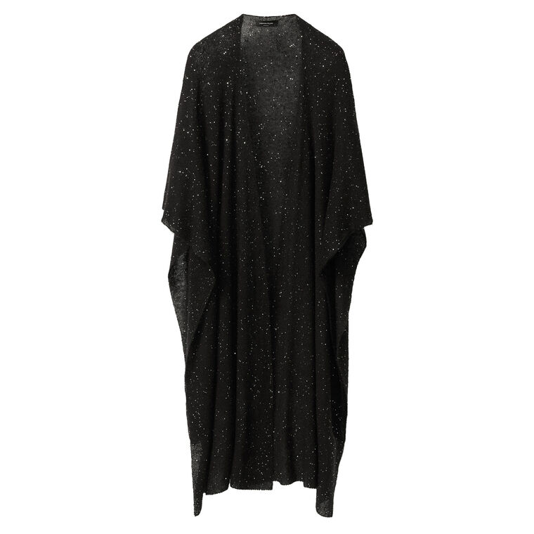 Sequin Soft Mohair Open Cape Wrap image number null