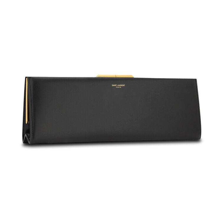 Midnight Small Clutch In Satin image number null
