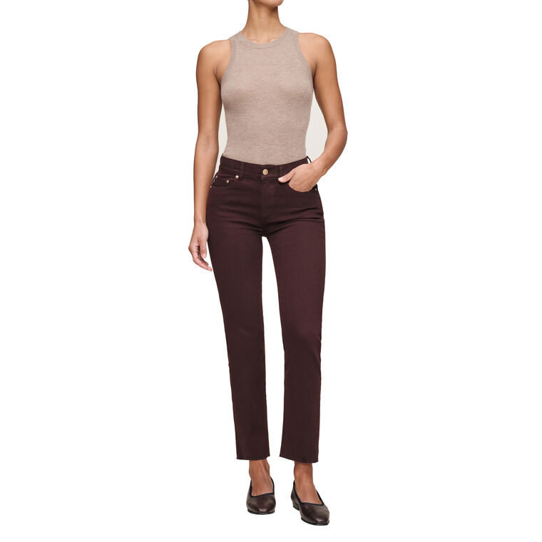 Mara Mid Rise Ankle Straight-Leg Jean image number null