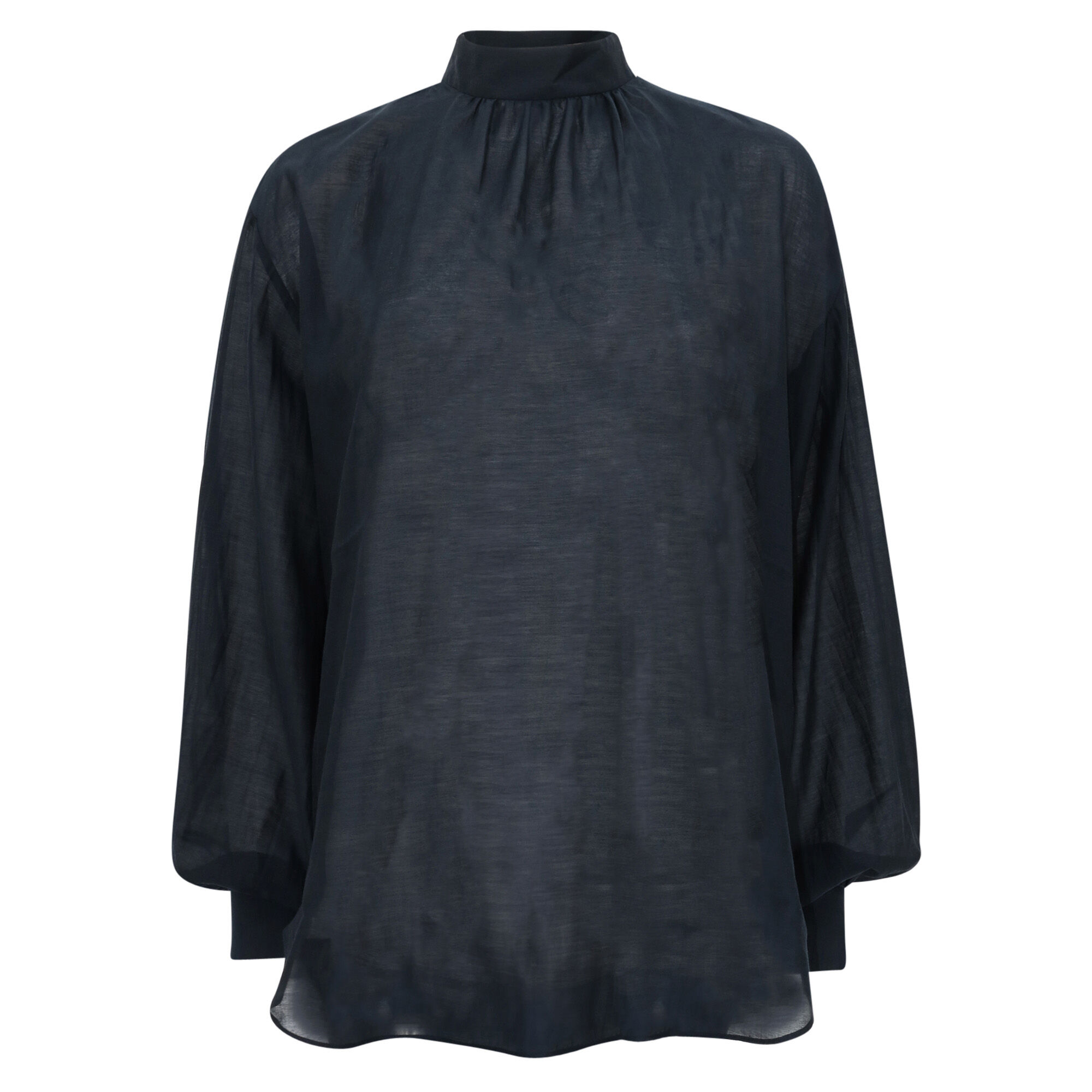 Silk Cotton Shirred Neck Blouse