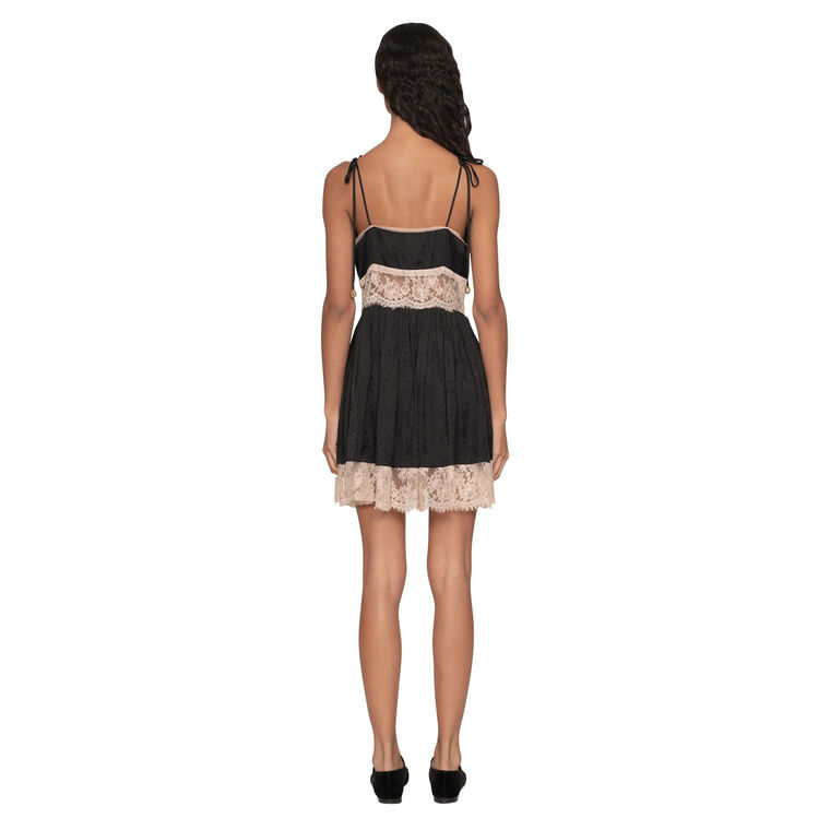 Ethel Sleeveless Lace Trim Mini Dress image number null