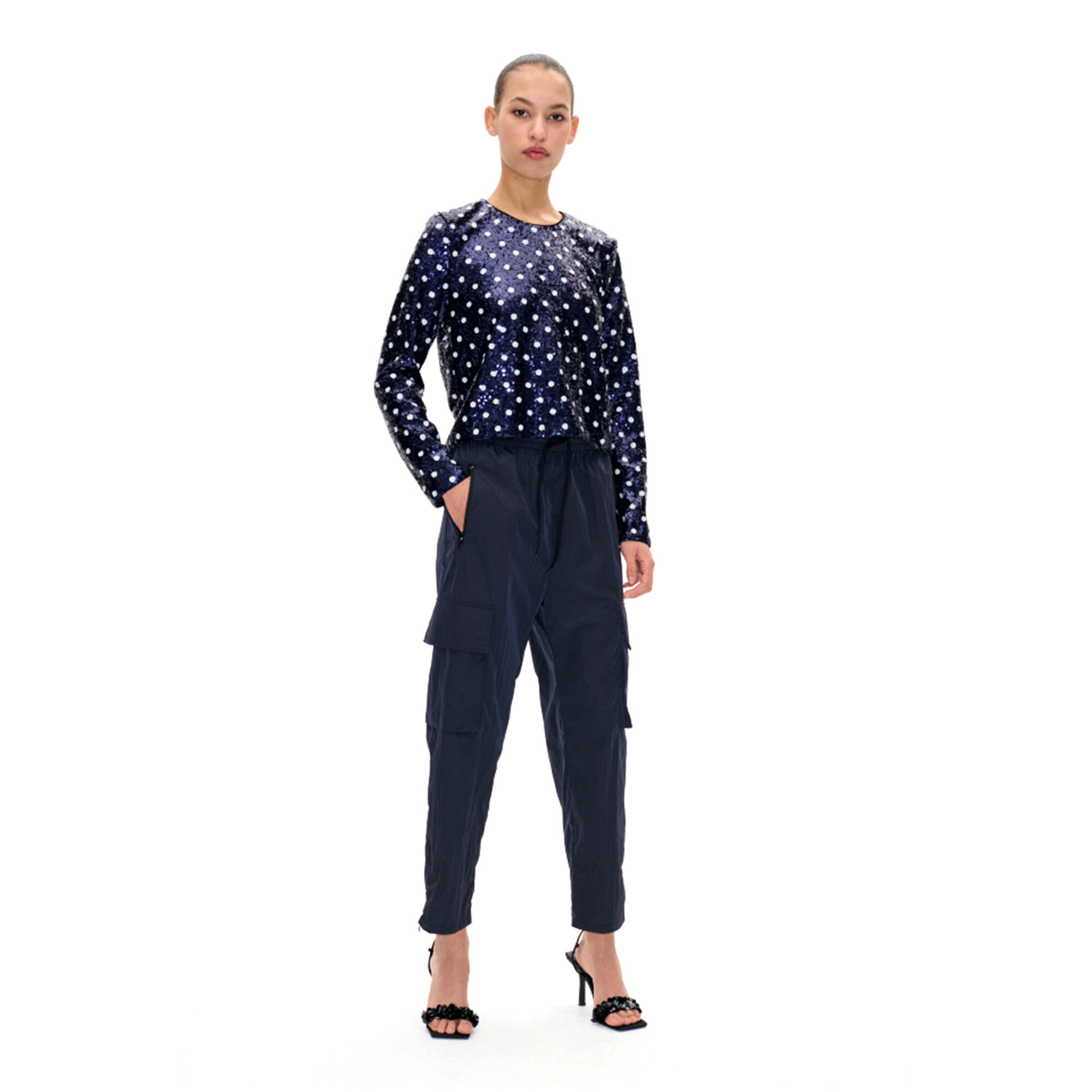 sequin polka dot top