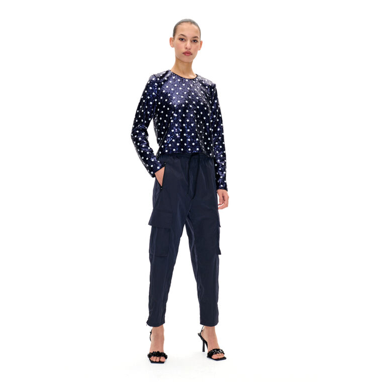 Jiza Sequin Polka Dot Top image number null