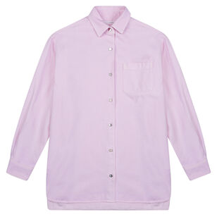 Long Sleeve A-Line Stonewash Denim Shirt