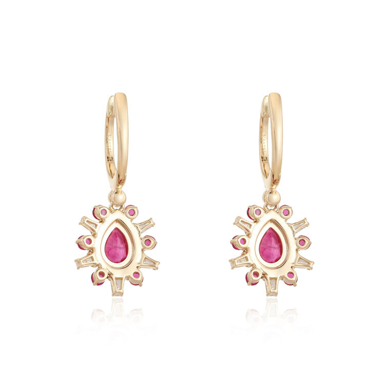 Ruby And Diamond Drop Earrings image number null