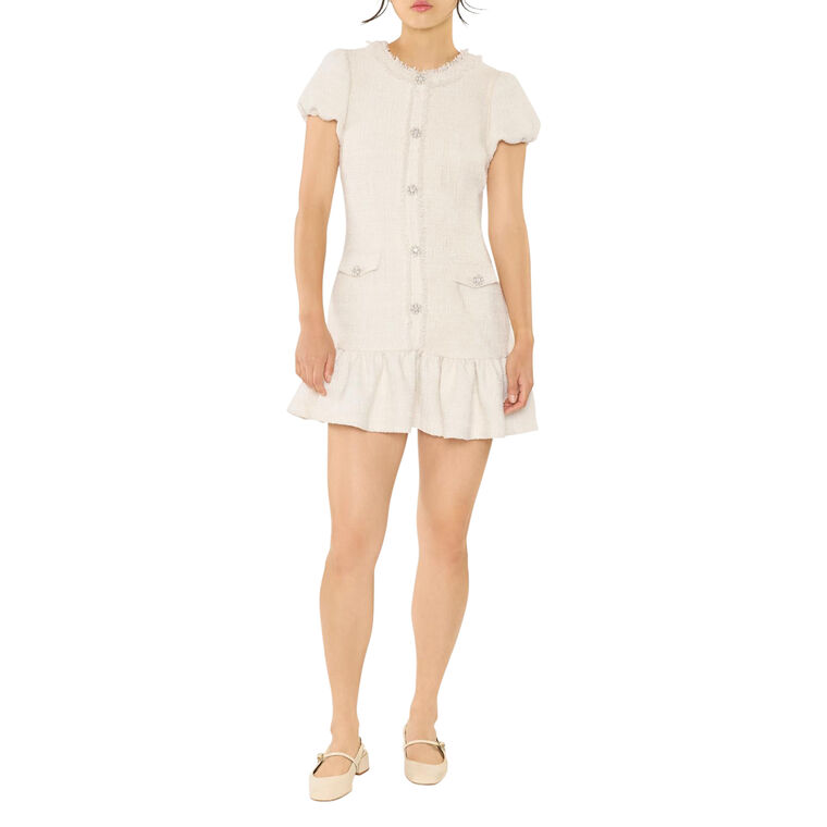 Seraphine Puff Sleeve Ruffle Hem Mini Dress image number null