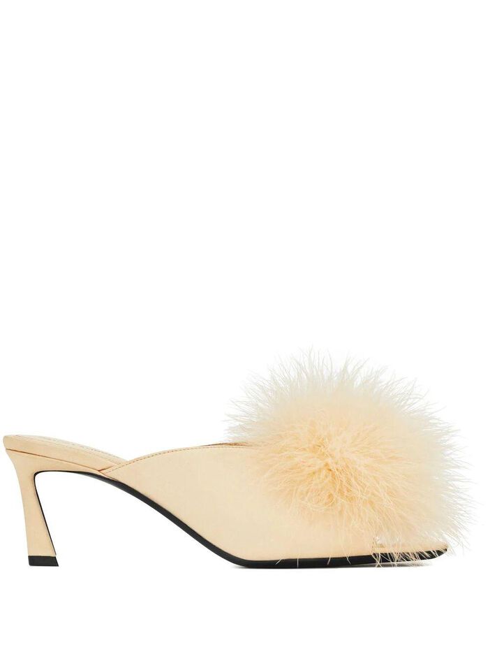 60mm Blanco Feather Mule image number null
