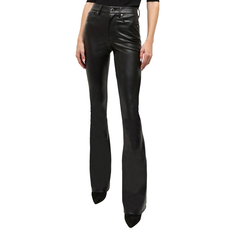 Beverly Vegan Leather Skinny-Flare Pant image number null