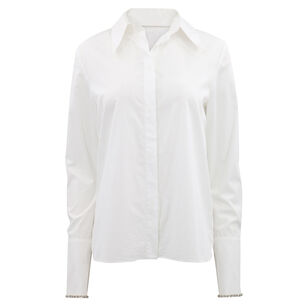 Patti High Collared Blouse with Crystals