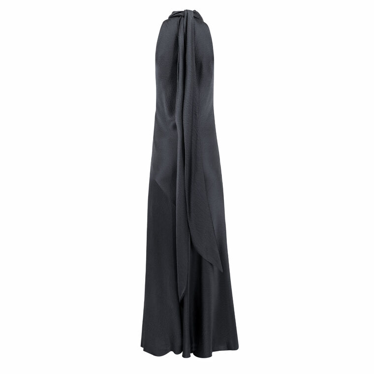Hammered Satin Halter Neck Gown image number null