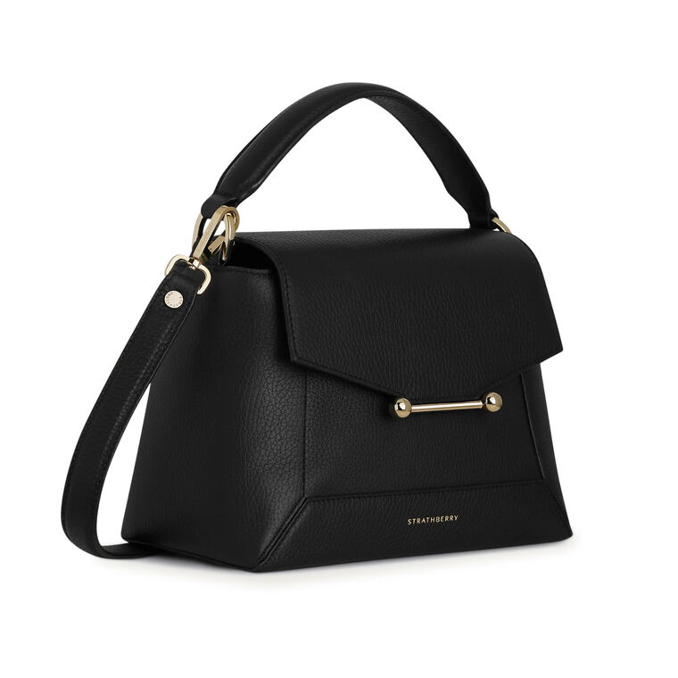 Mosaic Grain Leather Top Handle Bag image number null