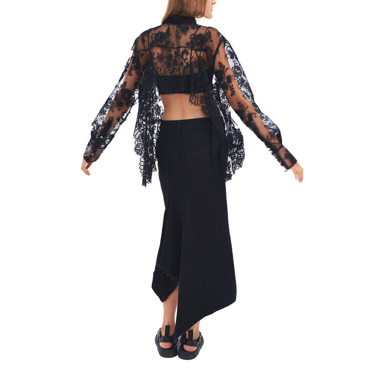 Lace Open Back Detail Blouse image number null