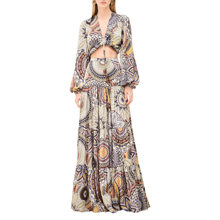 Nara Tiered Maxi Skirt image number null